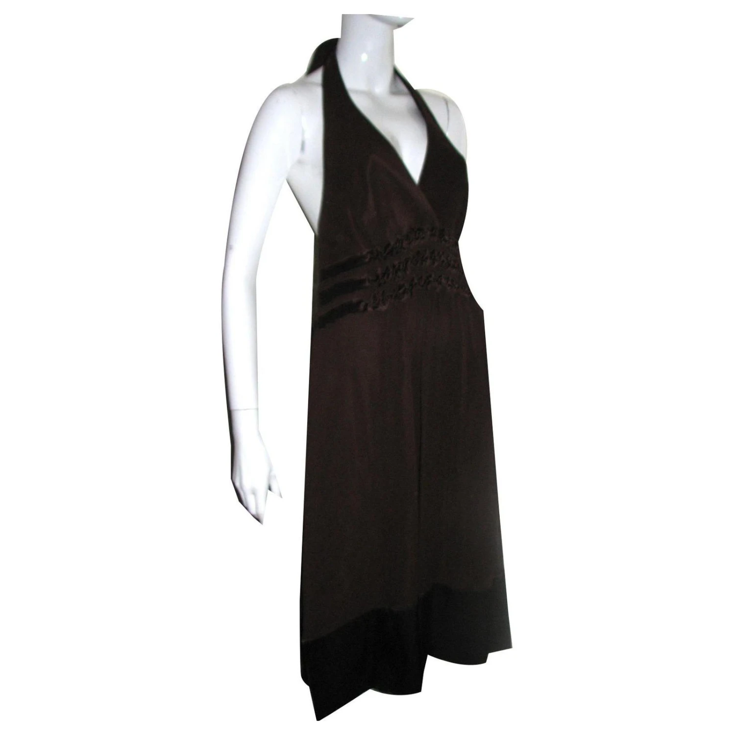 Bcbg Max Azria Neckholder-Kleid Braun 1 Bcbg Max Azria Neckholder-Kleid Braun
