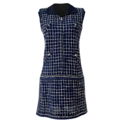 Chanel, 8,7K$ Lesage Tweed-Kleid Blau