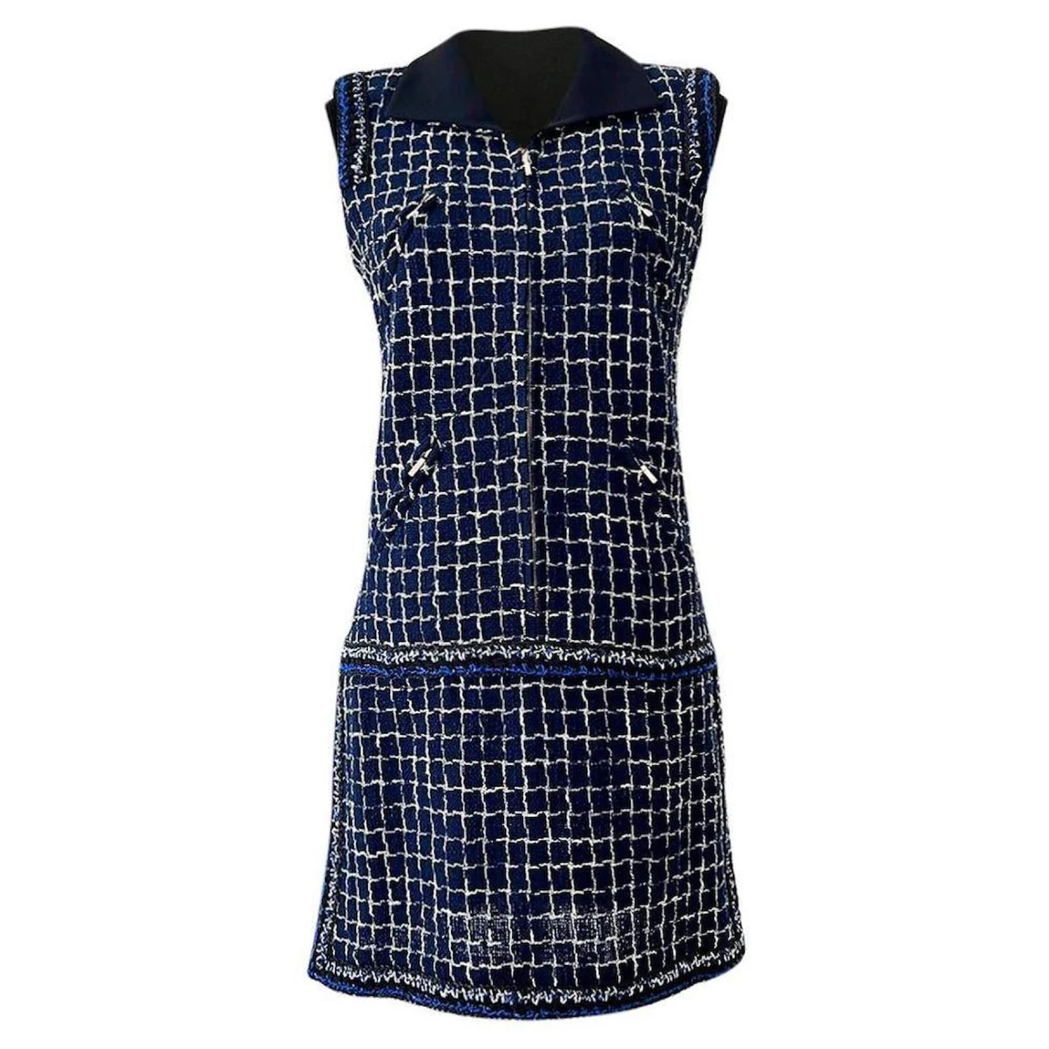 Chanel, 8,7K$ Lesage Tweed-Kleid Blau 1 Chanel, 8,7K$ Lesage Tweed-Kleid Blau
