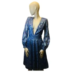 Autre Marque Alkoholisches Guipure-Kleid Blau