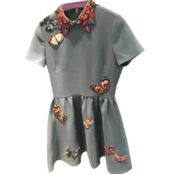 Valentino-Kleid Mit Applikationen IT38 Blau