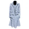 Chanel 12K $ Tweedjacke + Kleid Blau