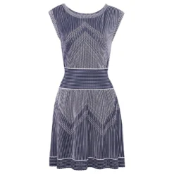 Chanel Hübsch Gestreiftes Kleid Mehrfarben