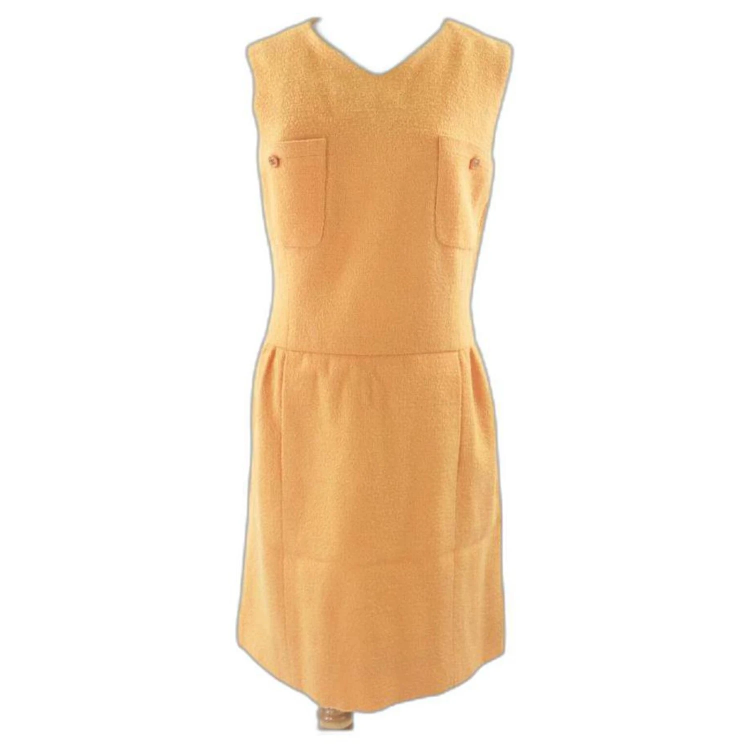 Chanel Mittelorange Wolle CC Kleid 1 Chanel Mittelorange Wolle CC Kleid