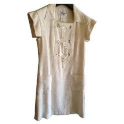 Chanel Size 42 P29946V16012 Mittellanges Tweed-Toggle-Kleid