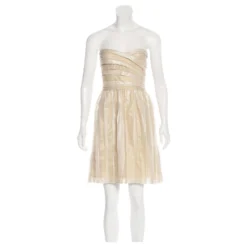 Diane Von Furstenberg Goldenes Kari-Kleid Beige