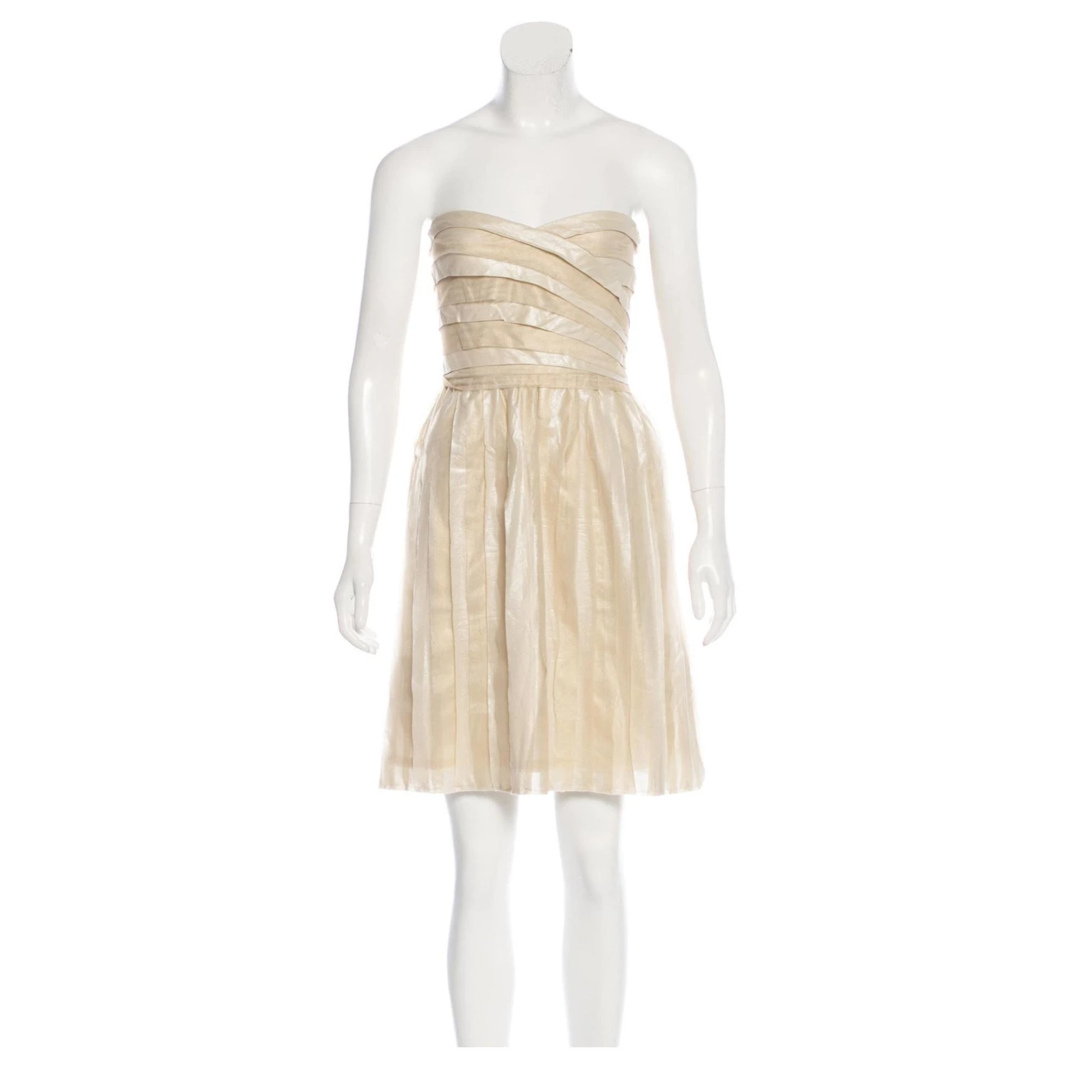 Diane Von Furstenberg Goldenes Kari-Kleid Beige 1 Diane Von Furstenberg Goldenes Kari-Kleid Beige