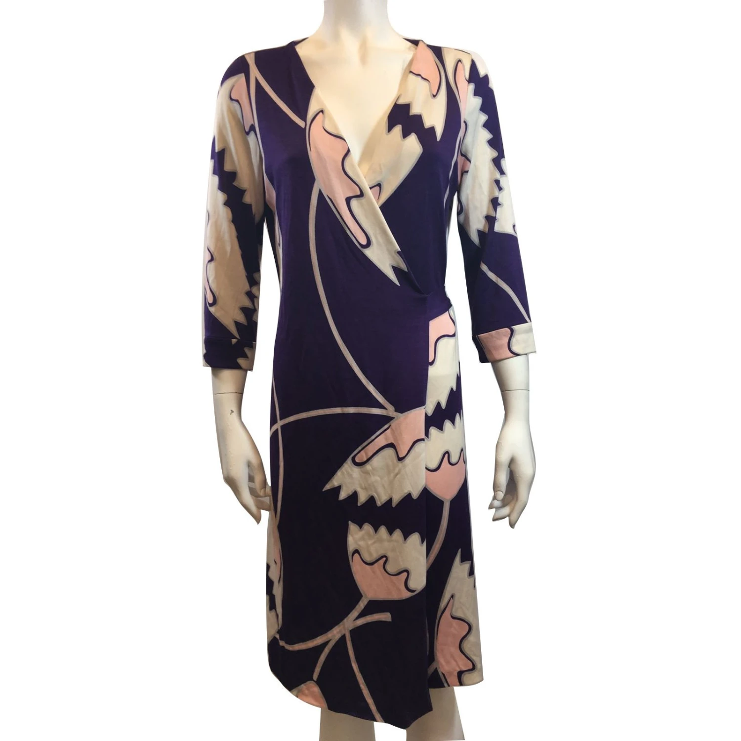 Diane Von Furstenberg Kleid Pink Weiß Lila 1 Diane Von Furstenberg Kleid Pink Weiß Lila