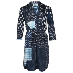 Diane Von Furstenberg Polka Dot Patch Print Kleid Aus Marineblauer Seide