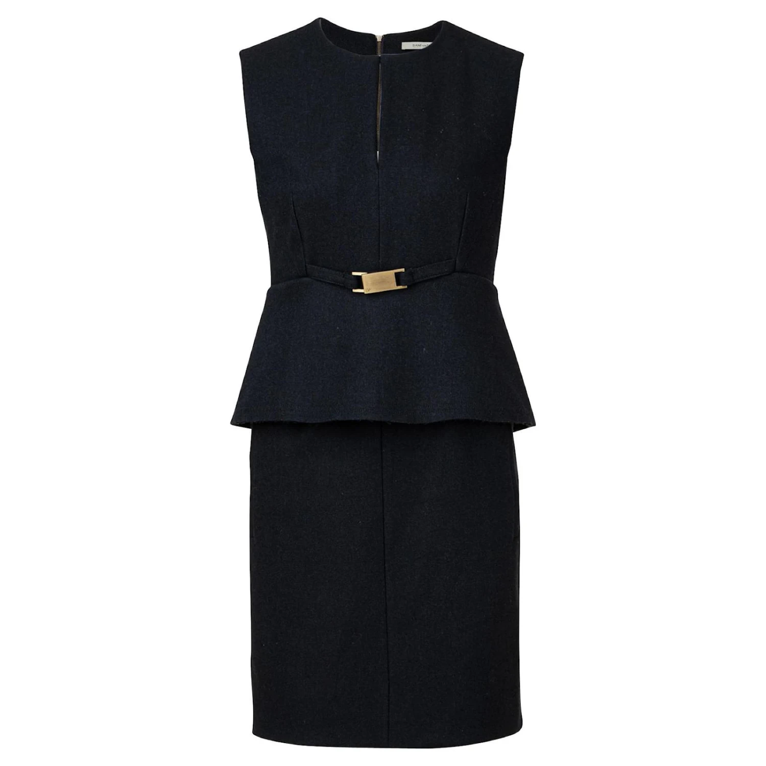 Diane Von Furstenberg Delian Kleid Mit Schößchen Schwarz 1 Diane Von Furstenberg Delian Kleid Mit Schößchen Schwarz