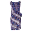 Diane Von Furstenberg Neues Della Kleid In Python Pop Medium Blue Iris Schwarz Weiß Lila