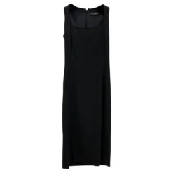 Dolce & Gabbana Schwarzes Kleid Aus Wollkrepp