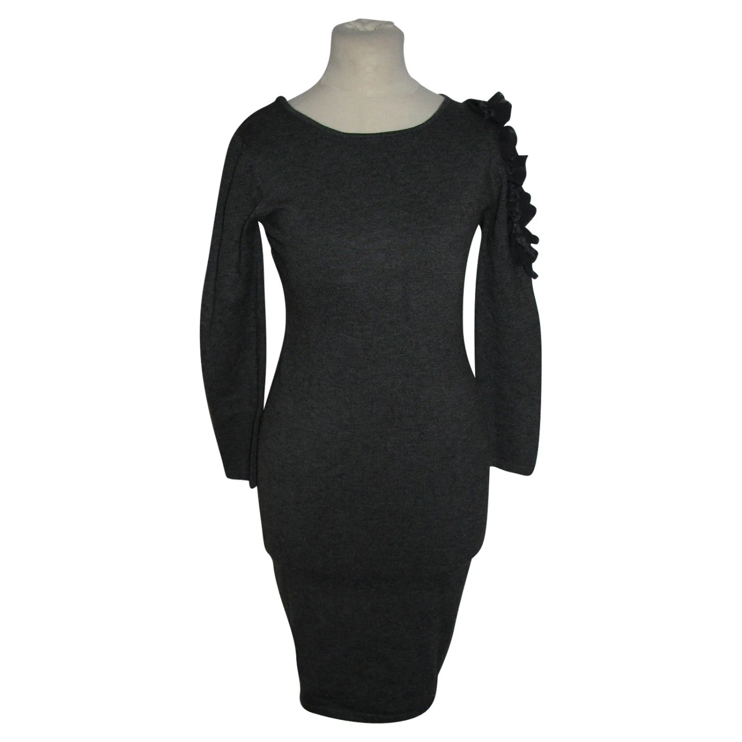 Escada Kleid Aus Seidenstrick Grau