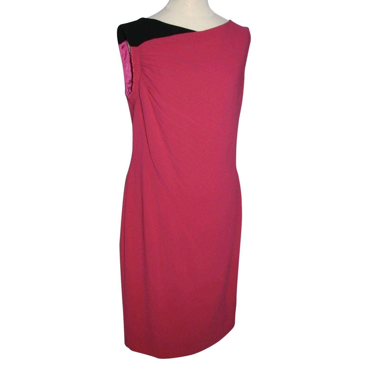 Escada Kleid Drapieren Schwarz Rot 1 Escada Kleid Drapieren Schwarz Rot