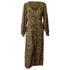 Ganni Ala Langes Kleid Aus Schwarzer Viskose