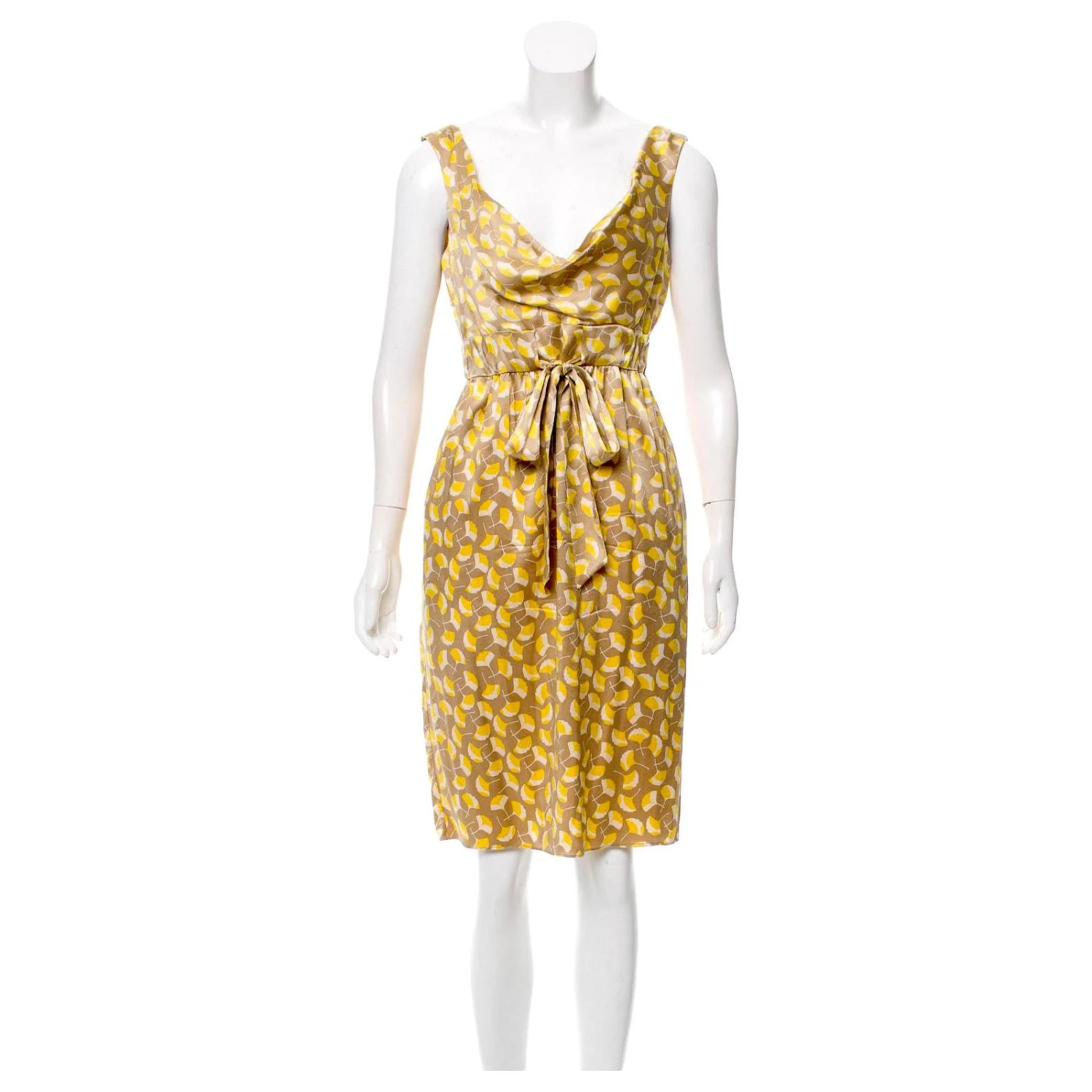 Diane Von Furstenberg DvF Frandarly Kleid Golden Gelb Creme 1 Diane Von Furstenberg DvF Frandarly Kleid Golden Gelb Creme