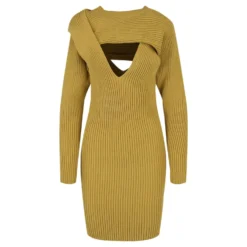 Bottega Veneta Kleid Aus Rippstrick Grün