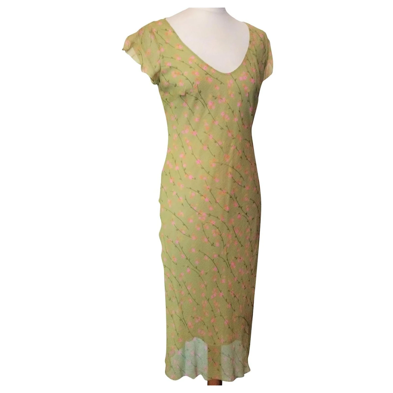 VANESSA BRUNO KLEID KLEID COCKTAIL SEIDE APFEL ABEND T 36/40 Hellgrün 1 VANESSA BRUNO KLEID KLEID COCKTAIL SEIDE APFEL ABEND T 36/40 Hellgrün