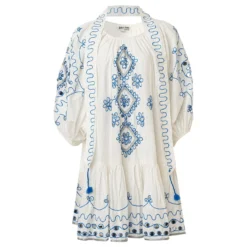 Juliet Dunn Schulterfreies Kleid Mit Gürtel Weiß