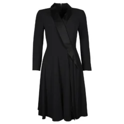 Karen Millen Schwarzes Kleid Mit Satin Revers