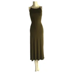 Céline Celine Rückenfreies Drapiertes Kleid Khaki