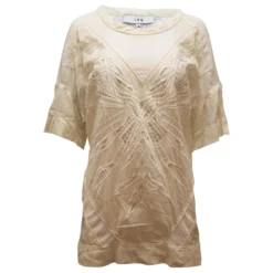 Lasergeschnittenes Kleid Mit Iro-Muster Aus Weißer Seide