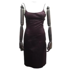 VALENTINO S KURZES KLEID MIT RIEMEN 36 KLEID AUS VIOLETTEM SATIN NYLON Lila