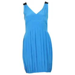 MARC By Marc Jacobs Frances Plissiertes ärmelloses Kleid Aus Blauer Seide