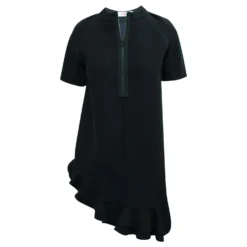 Marni Schwarzes Asymmetrisches Kleid Mit Rüschen