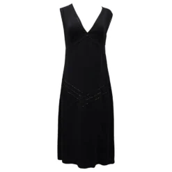 Michael Kors Kleid Mit Tiefer Taille Aus Schwarzer Seide