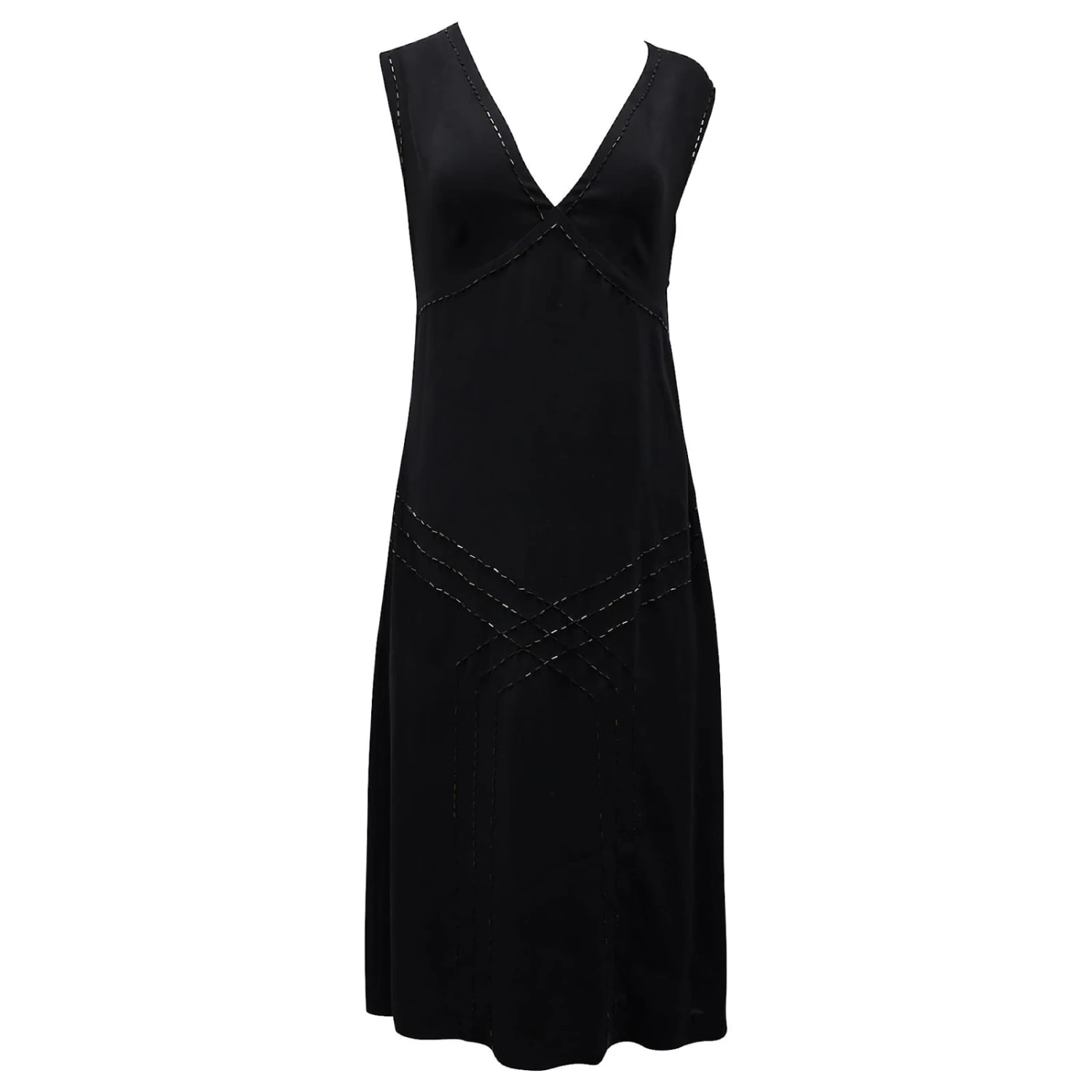 Michael Kors Kleid Mit Tiefer Taille Aus Schwarzer Seide