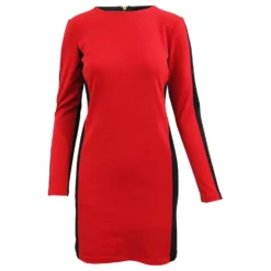 Michael Kors Schwarzes Und Rotes Kleid