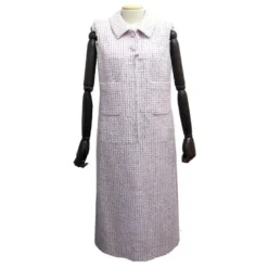NEUES CHANEL M ÄRMELLOSES KLEID 40 AUS WEISSEM TWEED P49024W05522 Neues Kleid Weiß