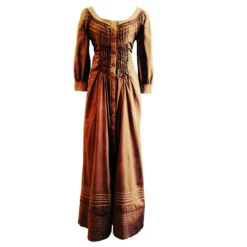 Philosophy Di Alberta Ferretti LUXURY DESIGNER BAUMWOLLE MAXI-KLEID Braun