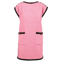 Gucci Tweed-Kleid Aus Baumwollmischung Pink