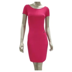 Chanel 2010 Rosa Strick-Midi-Pullover-Kleid Pink