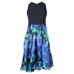 Autre Marque Marineblaues Fließendes Kleid