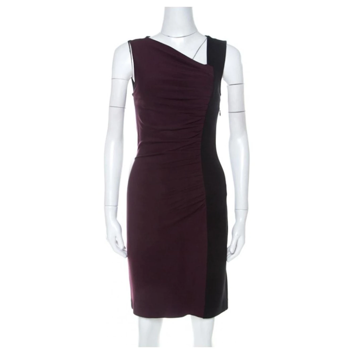 Diane Von Furstenberg DvF Gladys Zweifarbiges Kleid Schwarz Dunkelviolett 1 Diane Von Furstenberg DvF Gladys Zweifarbiges Kleid Schwarz Dunkelviolett