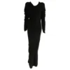 Comme Des Garcons Wolle Bodenlanges Kleid Schwarz
