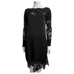 Diane Von Furstenberg DvF Seltenes Ernestina Kleid Aus Seide Und Spitze Schwarz