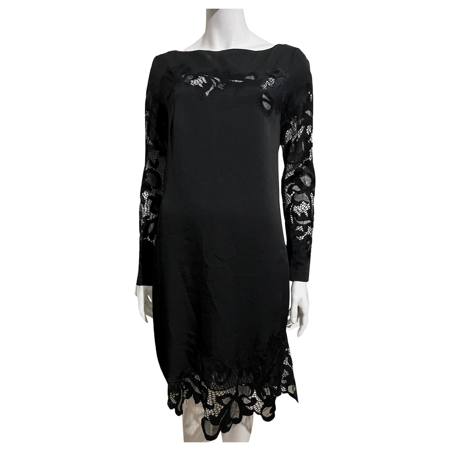 Diane Von Furstenberg DvF Seltenes Ernestina Kleid Aus Seide Und Spitze Schwarz 1 Diane Von Furstenberg DvF Seltenes Ernestina Kleid Aus Seide Und Spitze Schwarz