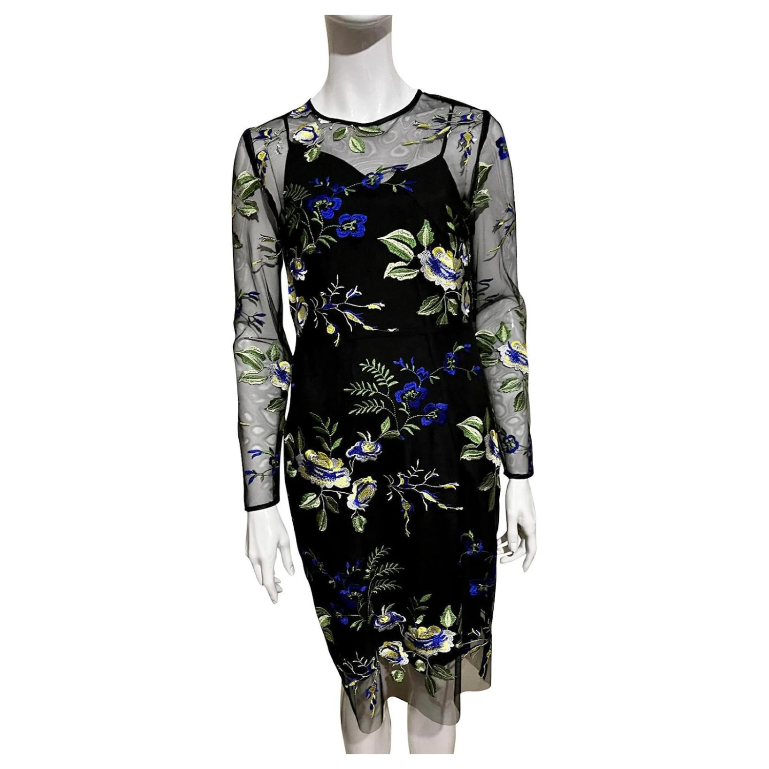Diane Von Furstenberg Kleid Aus DvF-Spitze Mit Blumenmuster Schwarz Mehrfarben 1 Diane Von Furstenberg Kleid Aus DvF-Spitze Mit Blumenmuster Schwarz Mehrfarben