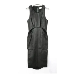 3.1 Phillip Lim Kleid Aus Leder Und Seide Von Phillip Lim Schwarz