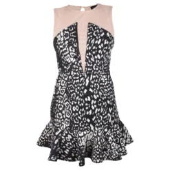 Autre Marque Kleid Mit Leopardenmuster Schwarz