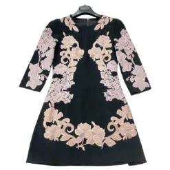 *Dolce & Gabbana Kleid Mit Blumenstickerei Schwarz