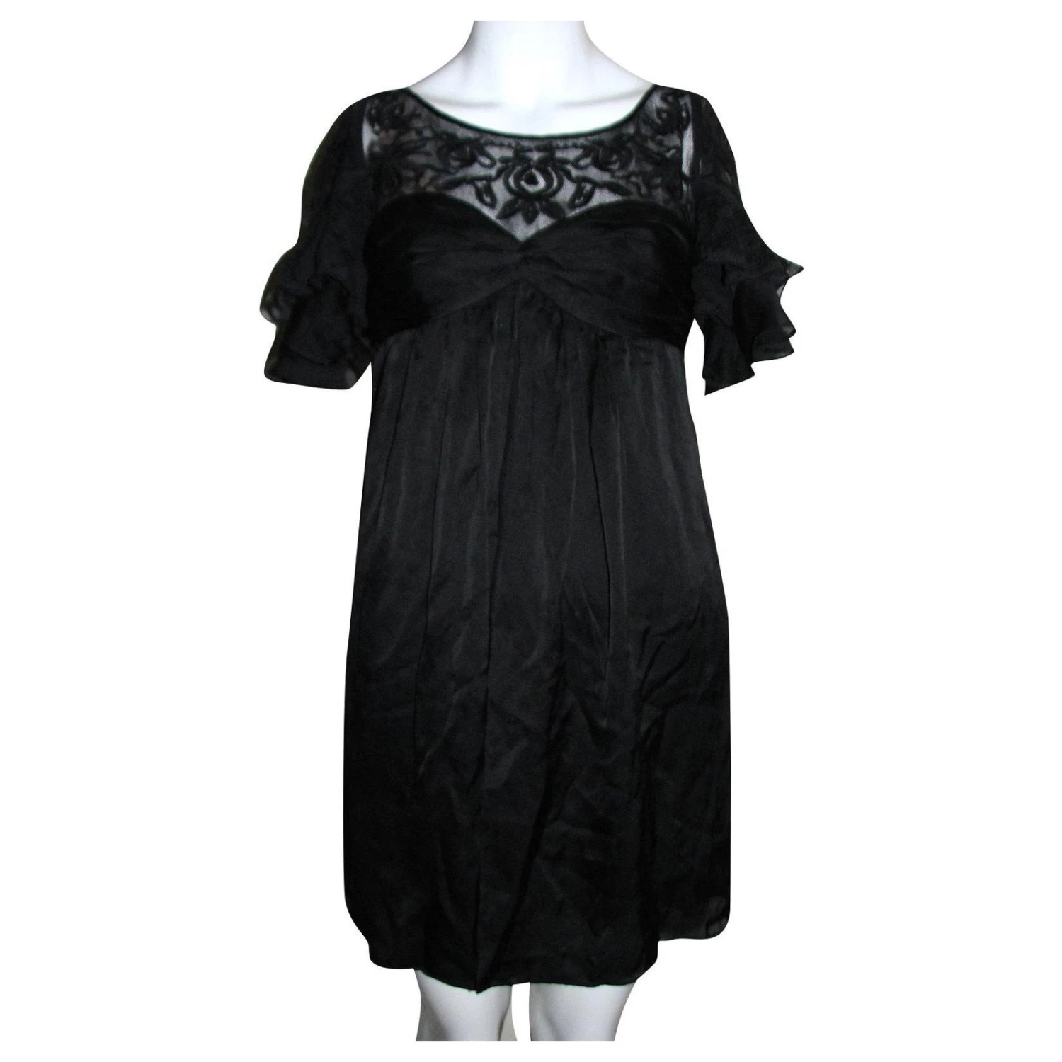 Temperley London Kleid Aus Seide Und Spitze Schwarz 1 Temperley London Kleid Aus Seide Und Spitze Schwarz