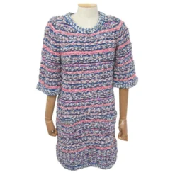 CHANEL KLEID MIT STRICK-EFFEKT P50843K06512 40 M TWEED MEHRFARBIGES STRICKKLEID Mehrfarben