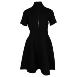 Victoria Beckham Kleid Mit Stehkragen Aus Schwarzer Viskose