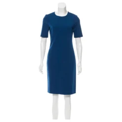 Diane Von Furstenberg Sauberes Schieferblaues Kleid Von Lee