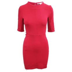 Diane Von Furstenberg Schmal Geschnittenes Rotes Kleid Mit Reißverschlüssen Unten